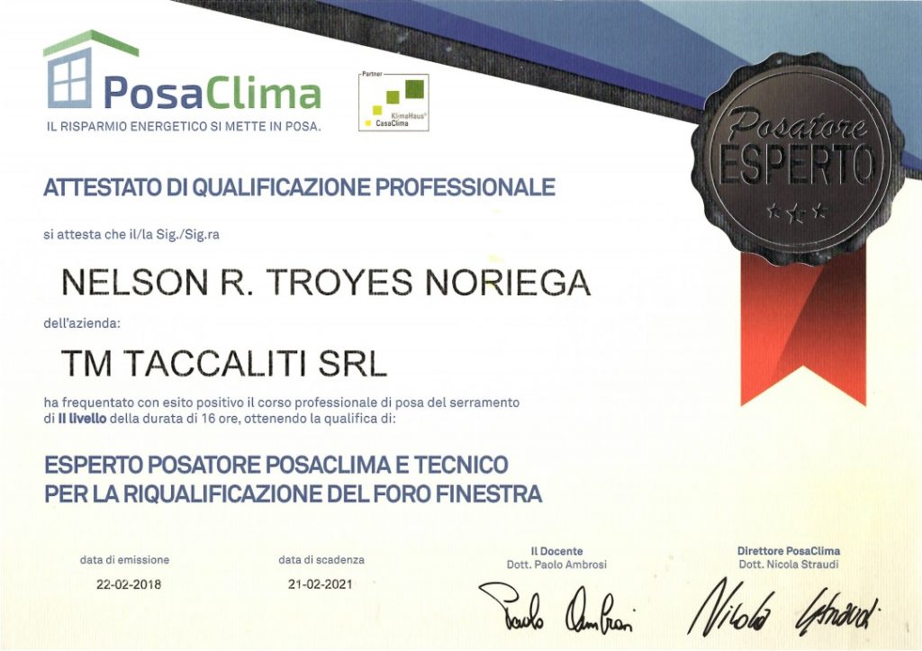 certificazione taccaliti